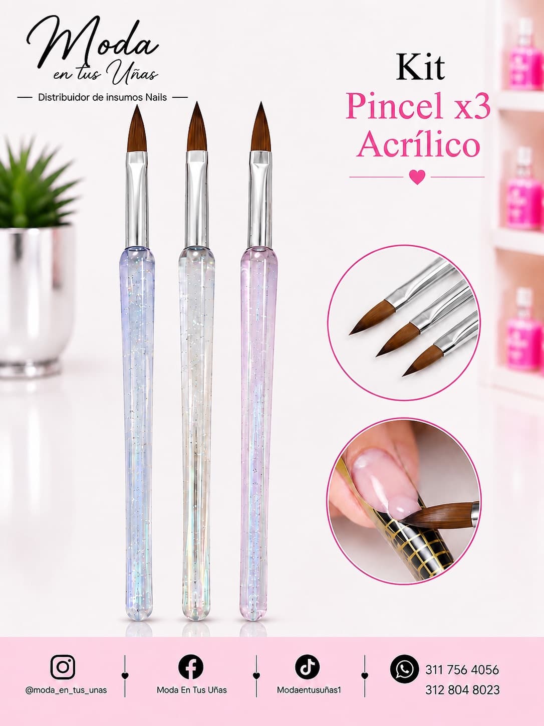 KIT PINCEL ACRÍLICO X3