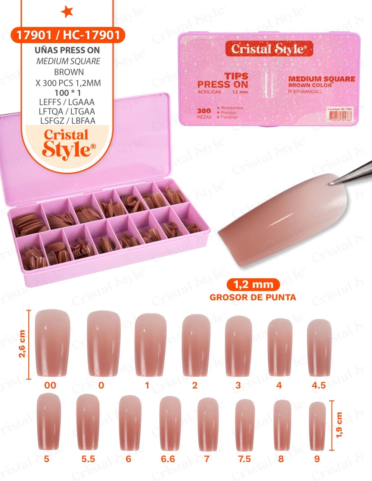 SOFT GEL CUADRADA MEDIANA PIEL CANELA