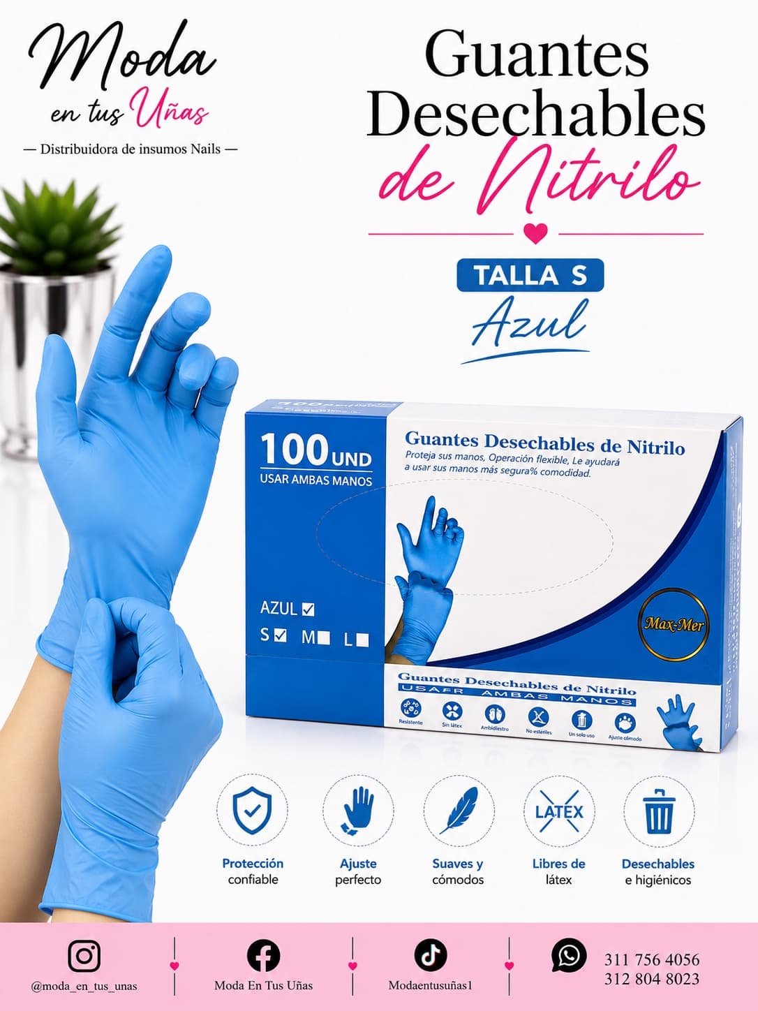 GUANTES DESECHABLES NITRILO TALLA -S