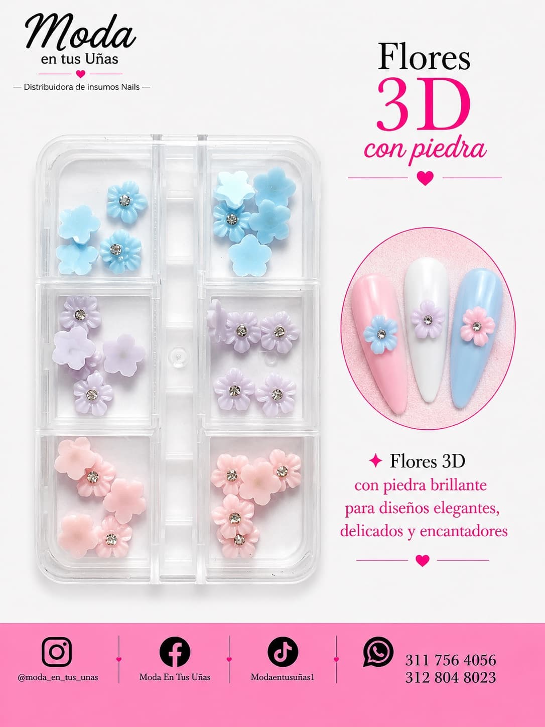 FLORES 3D CON PIEDRA