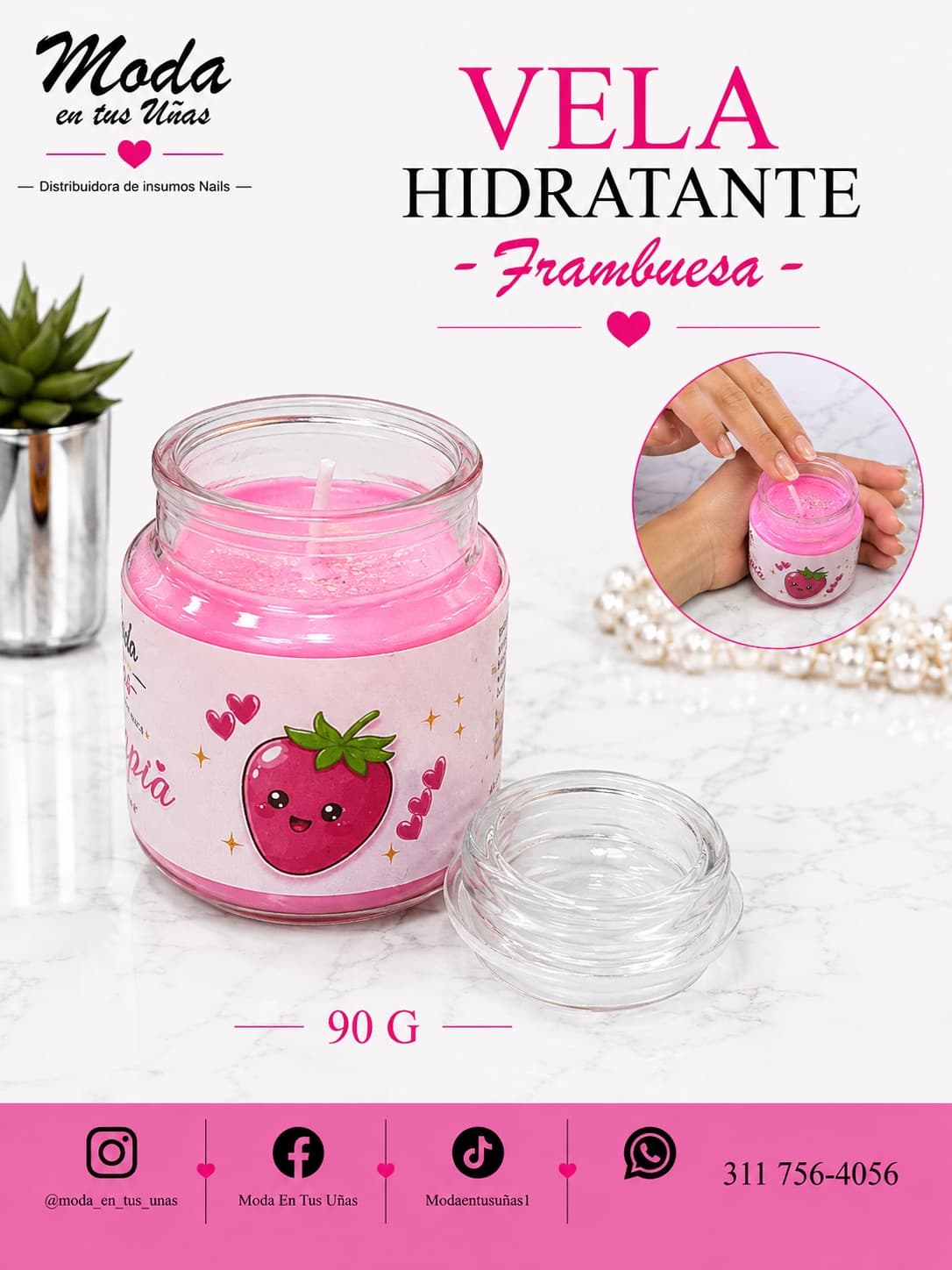 VELA HIDRATANTE 90g Frambuesa