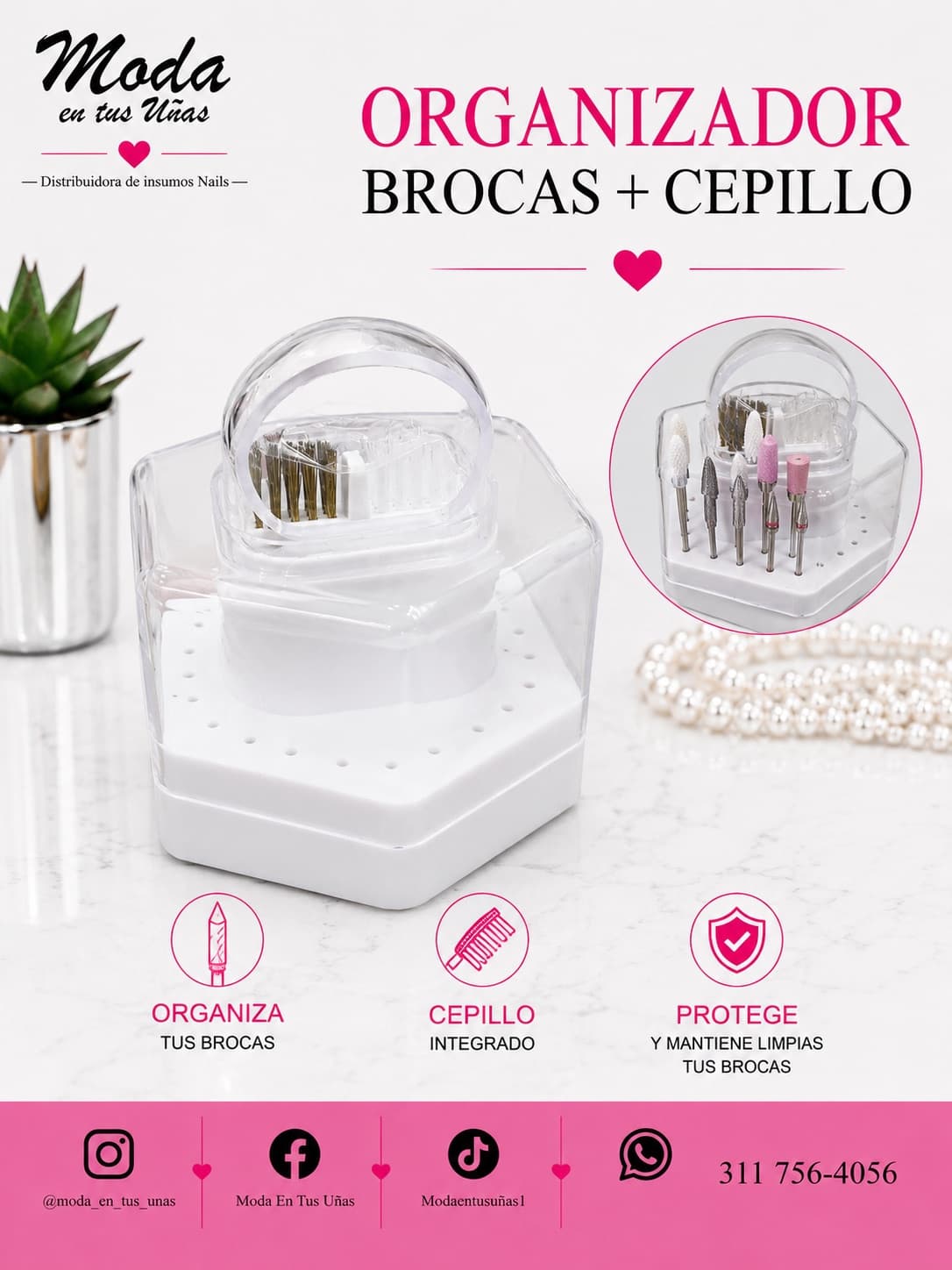 ORGANIZADOR DE BROCA+CEPILLO LIMPIADOR