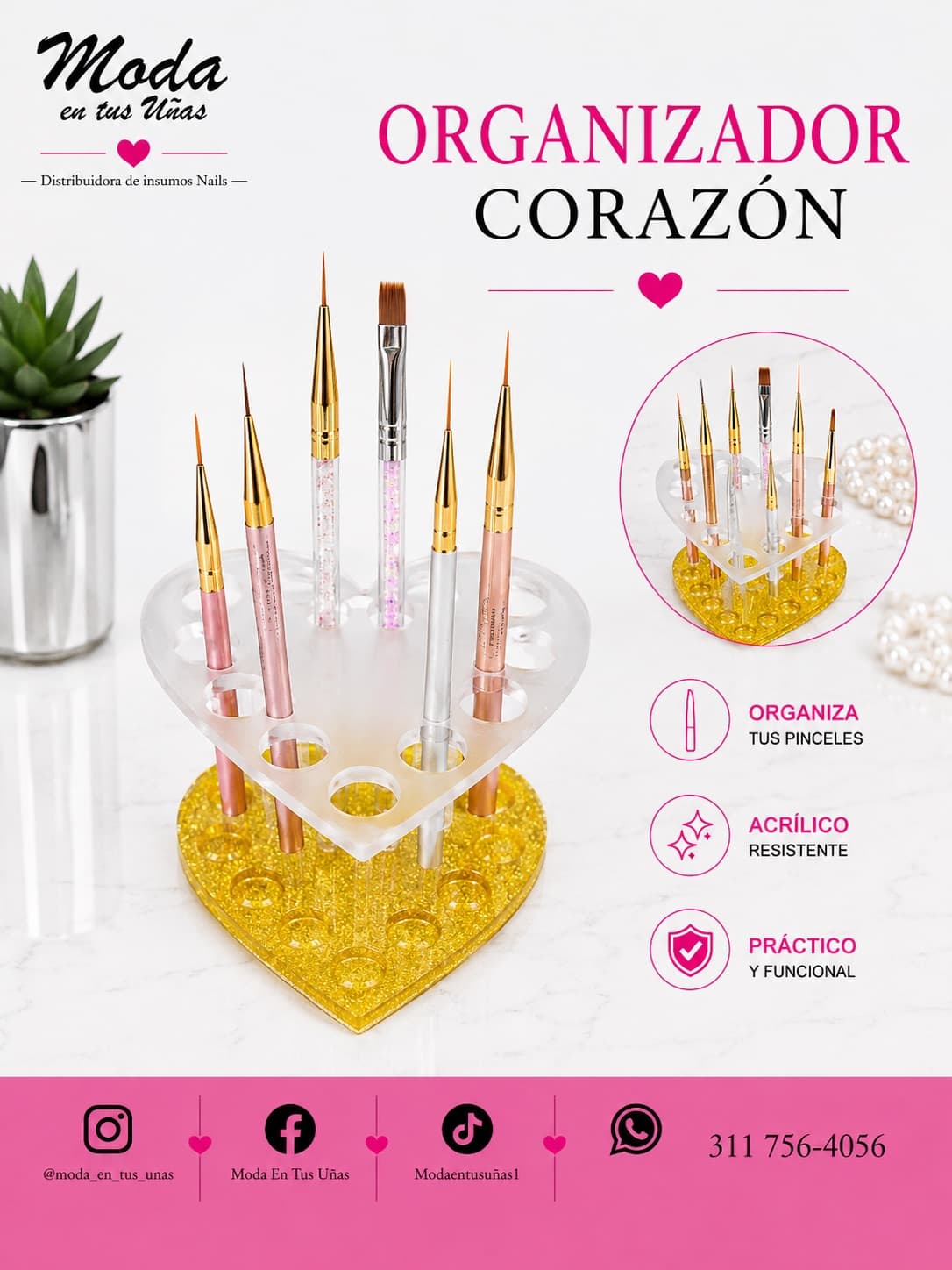 ORGANIZADOR PINCELES, CORAZÓN