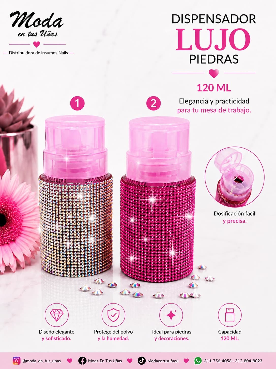 ✨DISPENSADORES LUJO POEDRAS 120ml✨