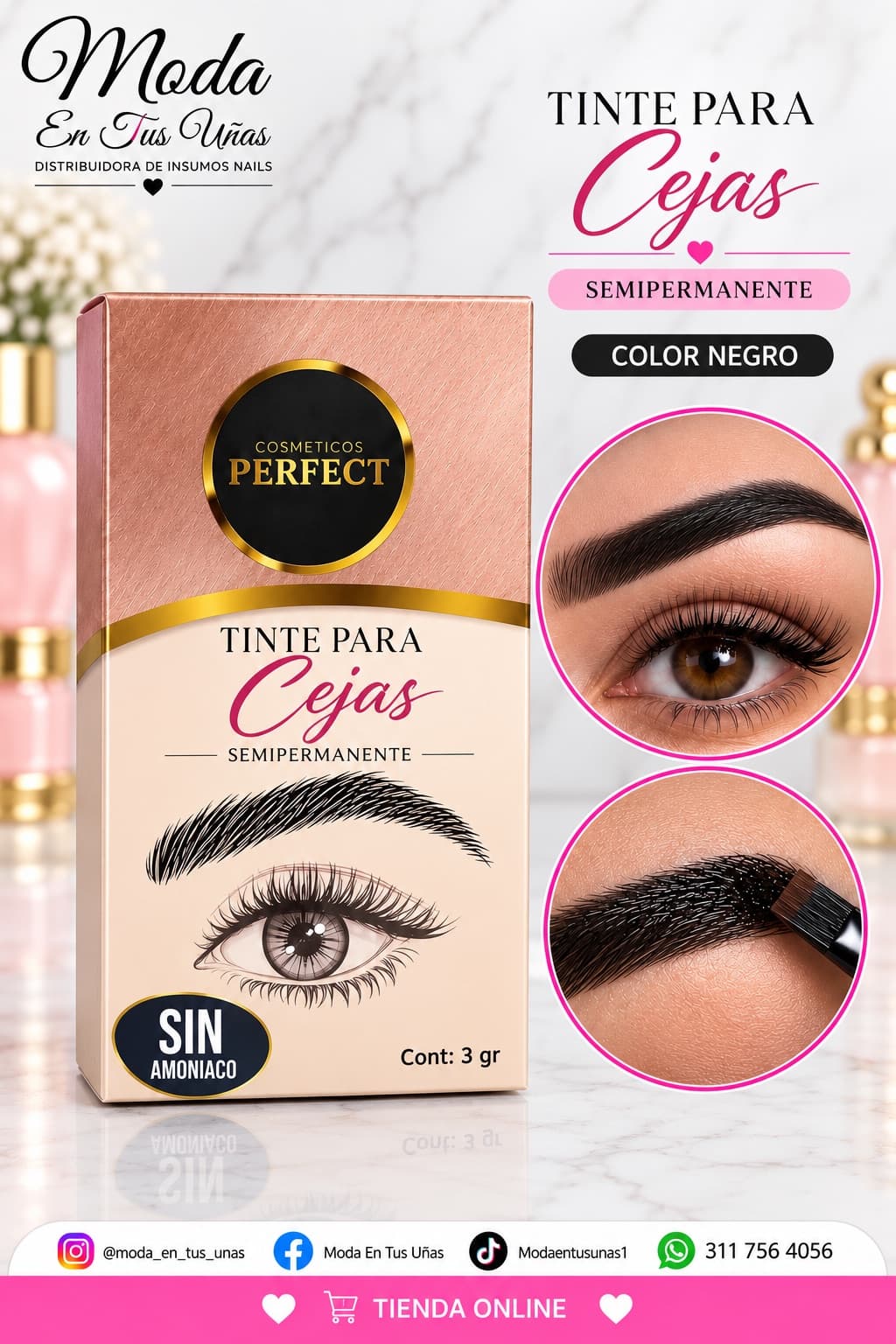 TINTE PARA CEJAS -SEMIPERMANENTE-TONO NEGRO