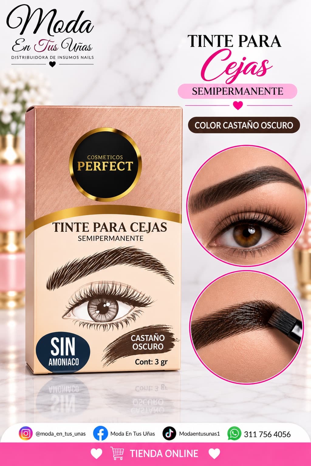 TINTE PARA CEJAS SEMIPERMANENTE-CASTAÑO OSCURO