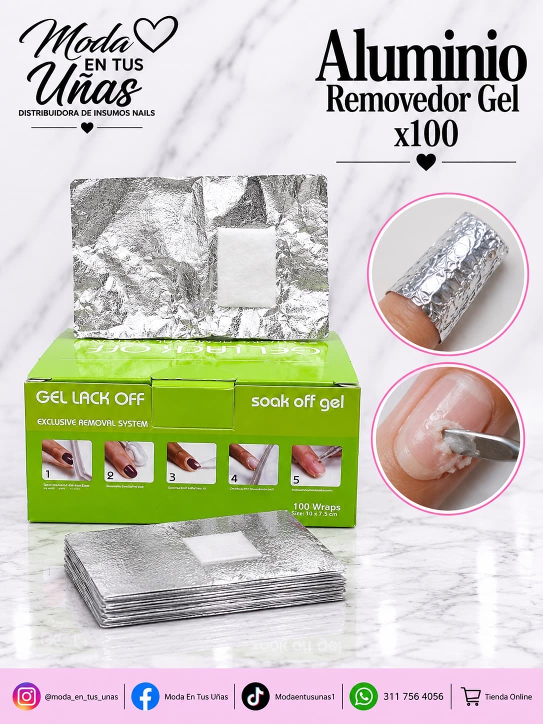 CAJA ALUMINIO REMOVEDOR GEL X100