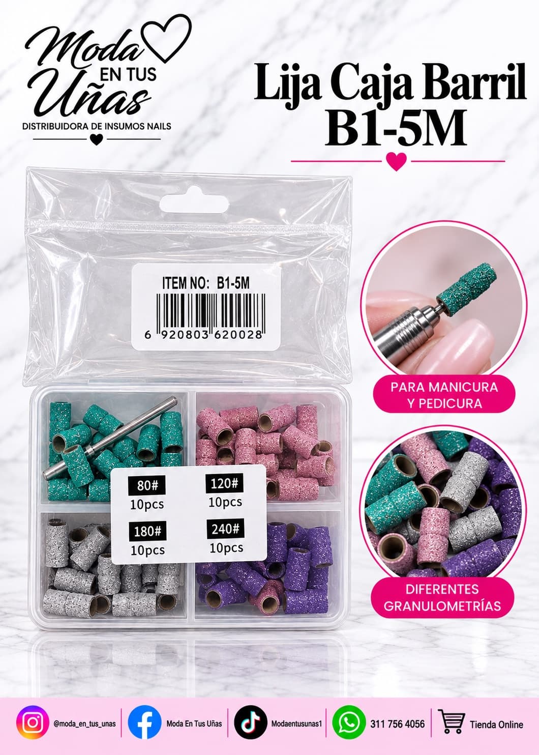 CAJA BARRIL +BROCA MINI - 80-100-180-240