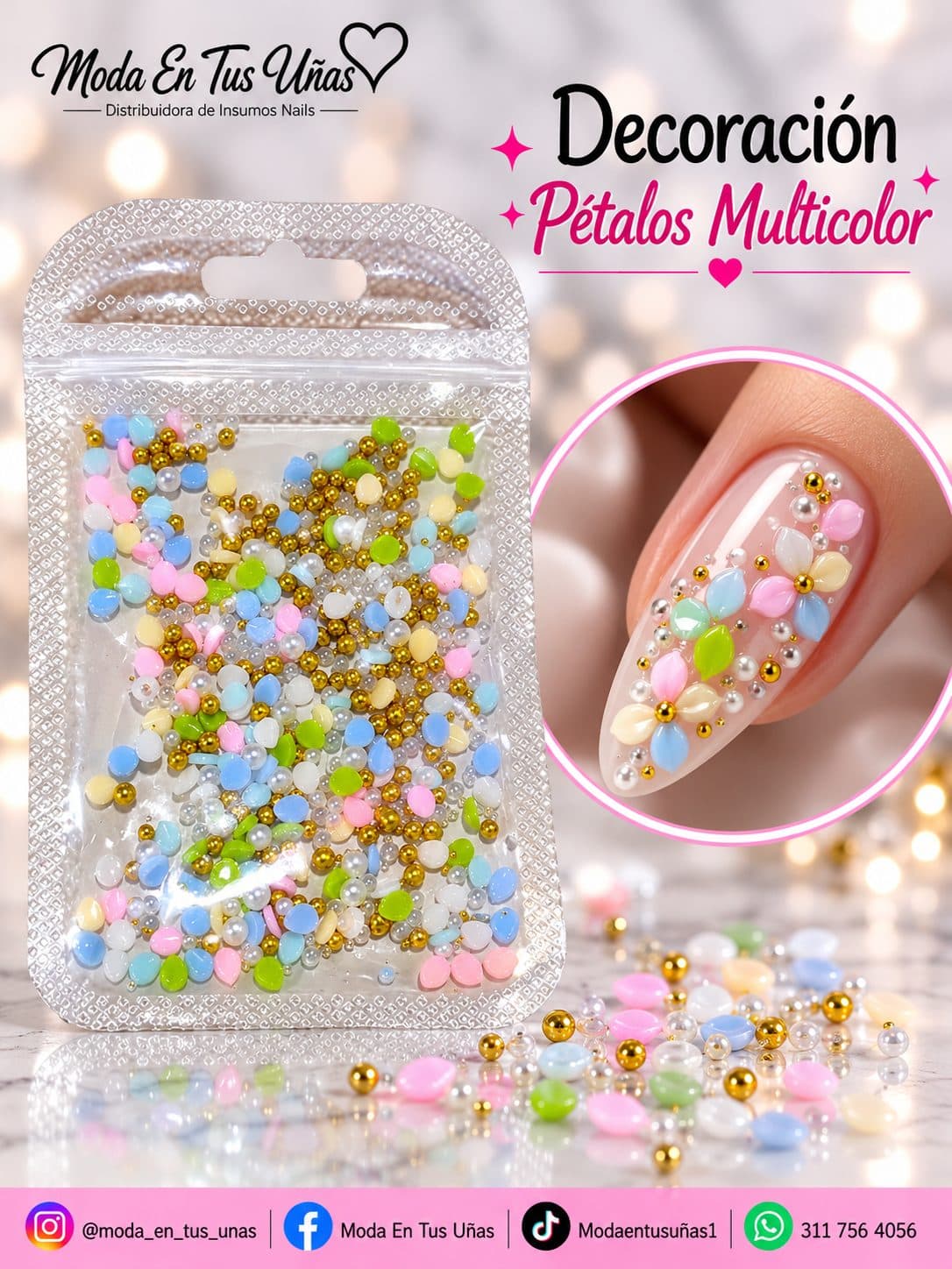 SOBRE DE PETALOS MULTICOLOR