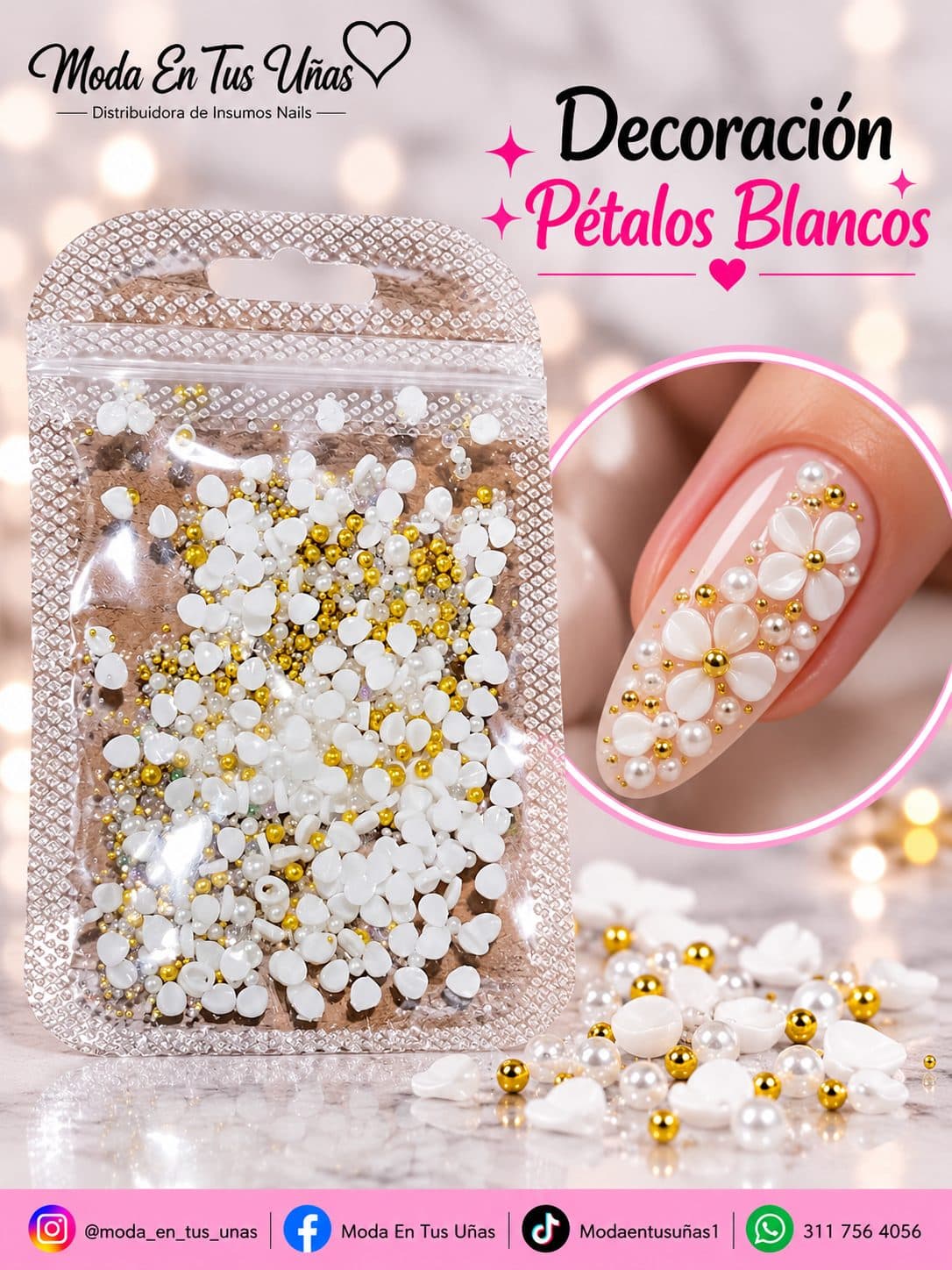 FLORES PETALOS BLANCO