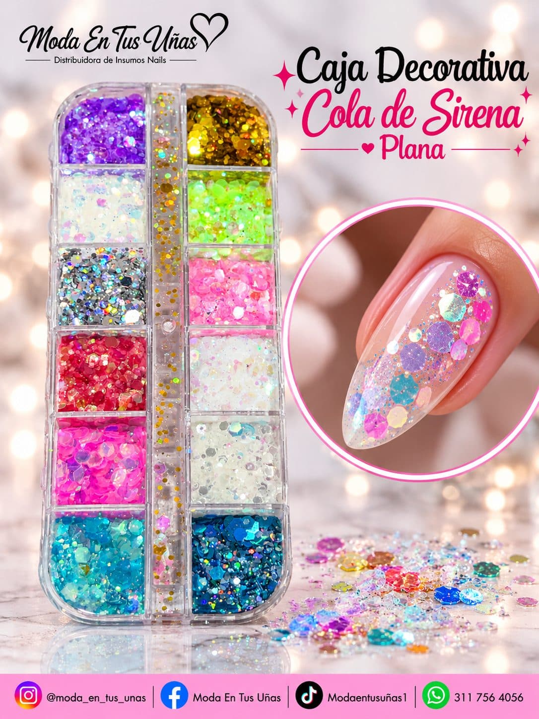 CAJA DECORATIVA COLA SIRENA PLANO 1