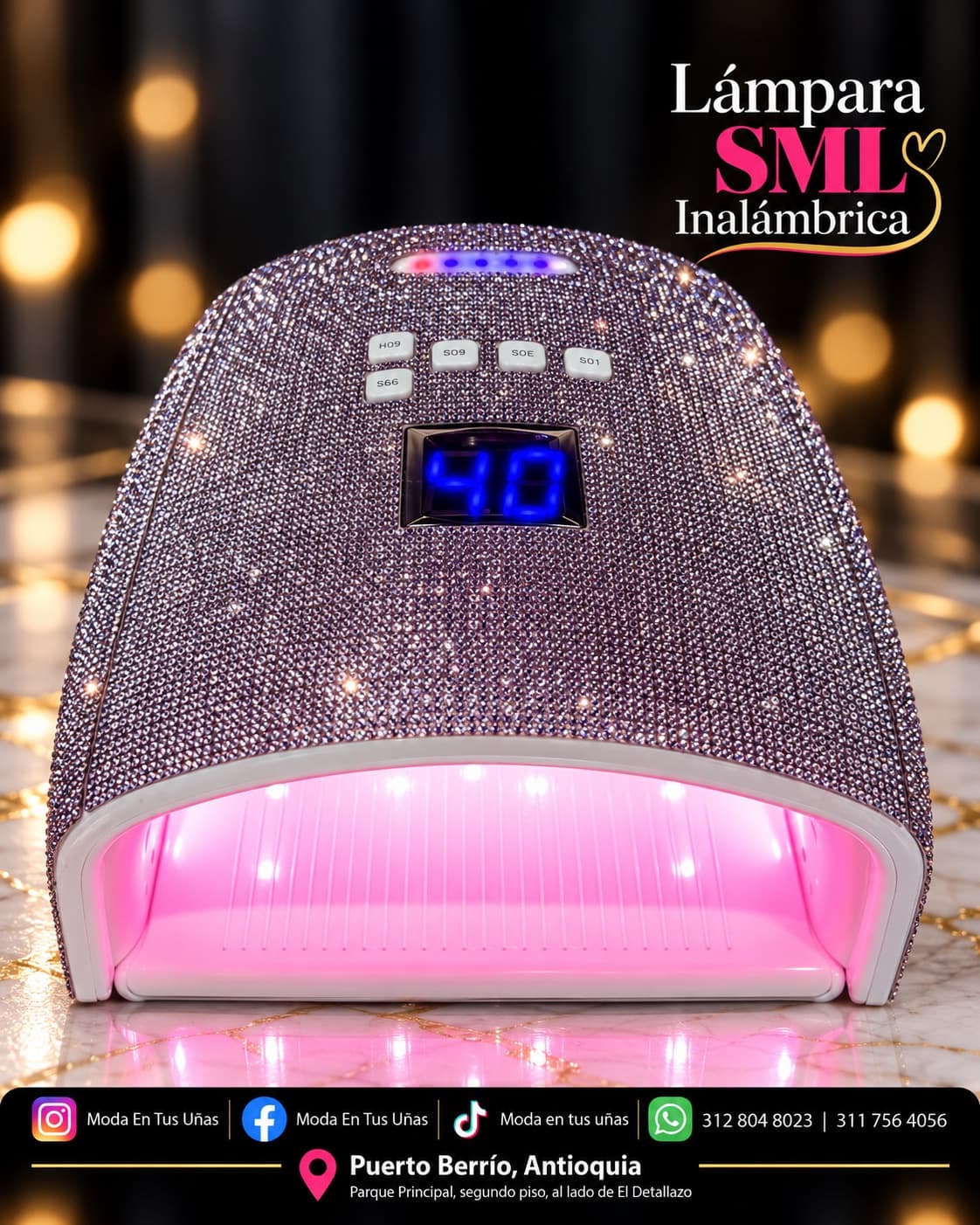 LAMPARA SML - RECARGABLE LUZ ROSADA 168what